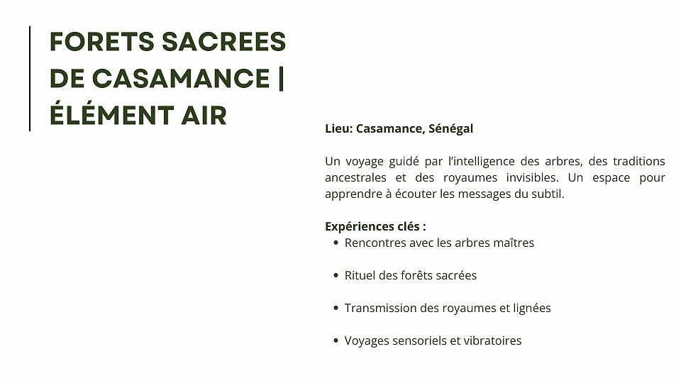 ROYAUMES ET FORETS SACREES DE CASAMANCE